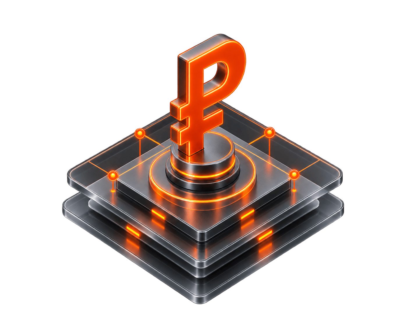 Финансовые решения — знак рубля на платформе