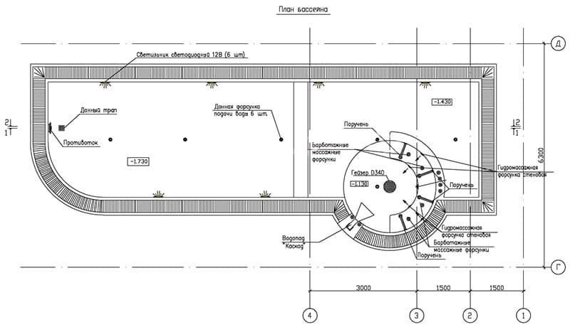 Проект бассейна в частном доме чертеж Проектирование бассейнов в Краснодаре и Краснодарском Крае