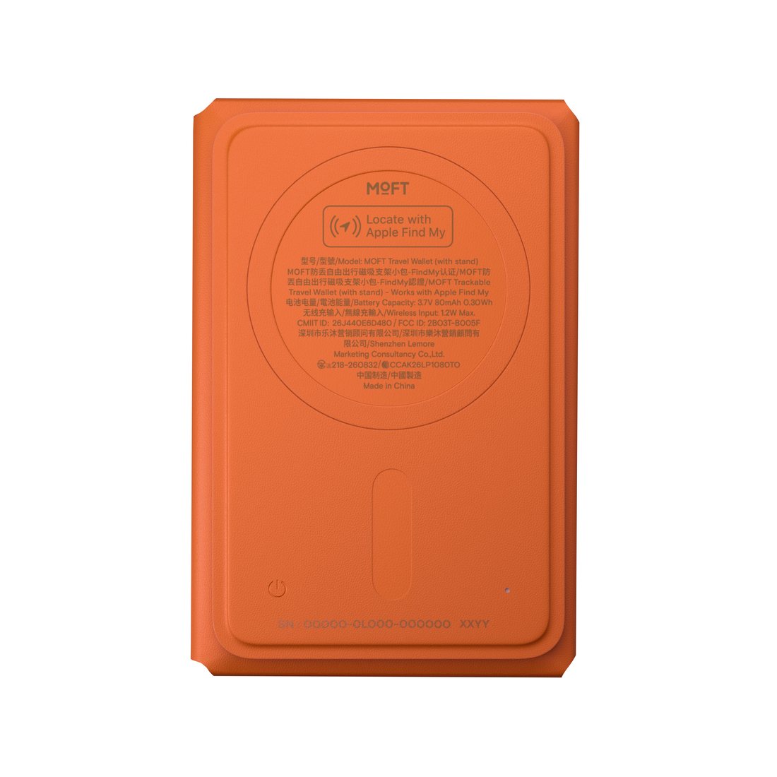 Обратная сторона кошелька MOFT Travel Wallet с локатором Apple Find My