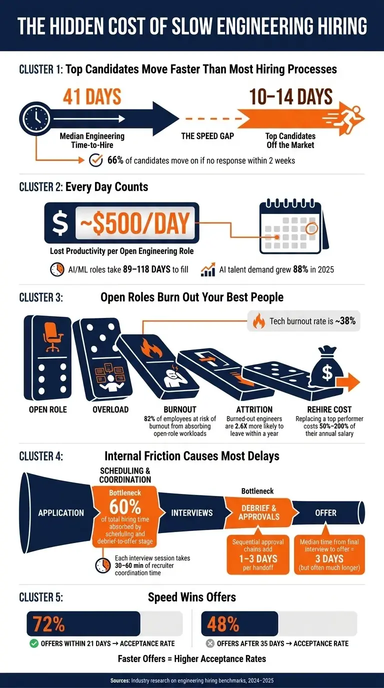 The Real Cost of Slow Engineering Hiring: Key Stats at a Glance
