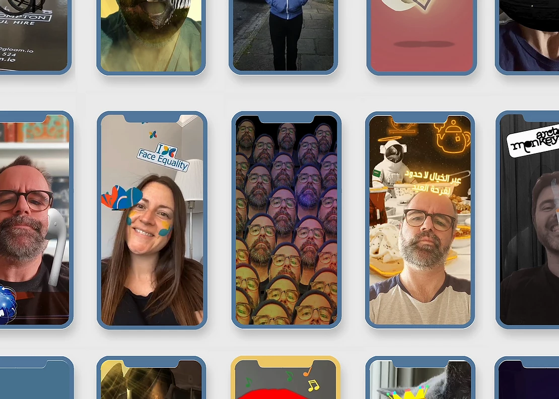 Пример возможностей брендированных AR-эффектов в Instagram