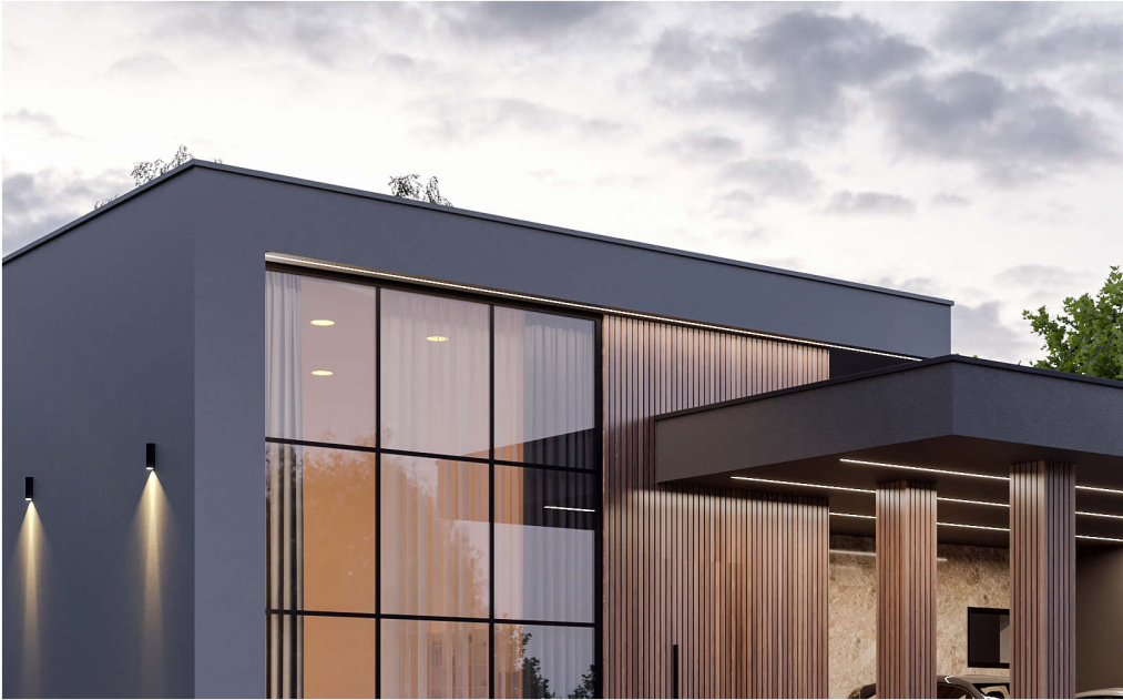 Проект Eclipse 116 m². Смелость и гармоничность архитектурных решений, безусловный стиль и функциональность – все это делает проект частного дома Eclipse безусловным исключением, затмевающим устаревшие архитектурные шаблоны.