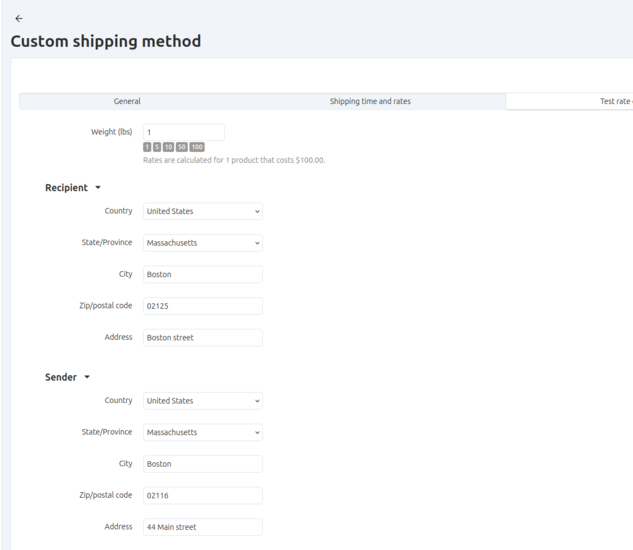 Shipping rate area settings in CS-Cart