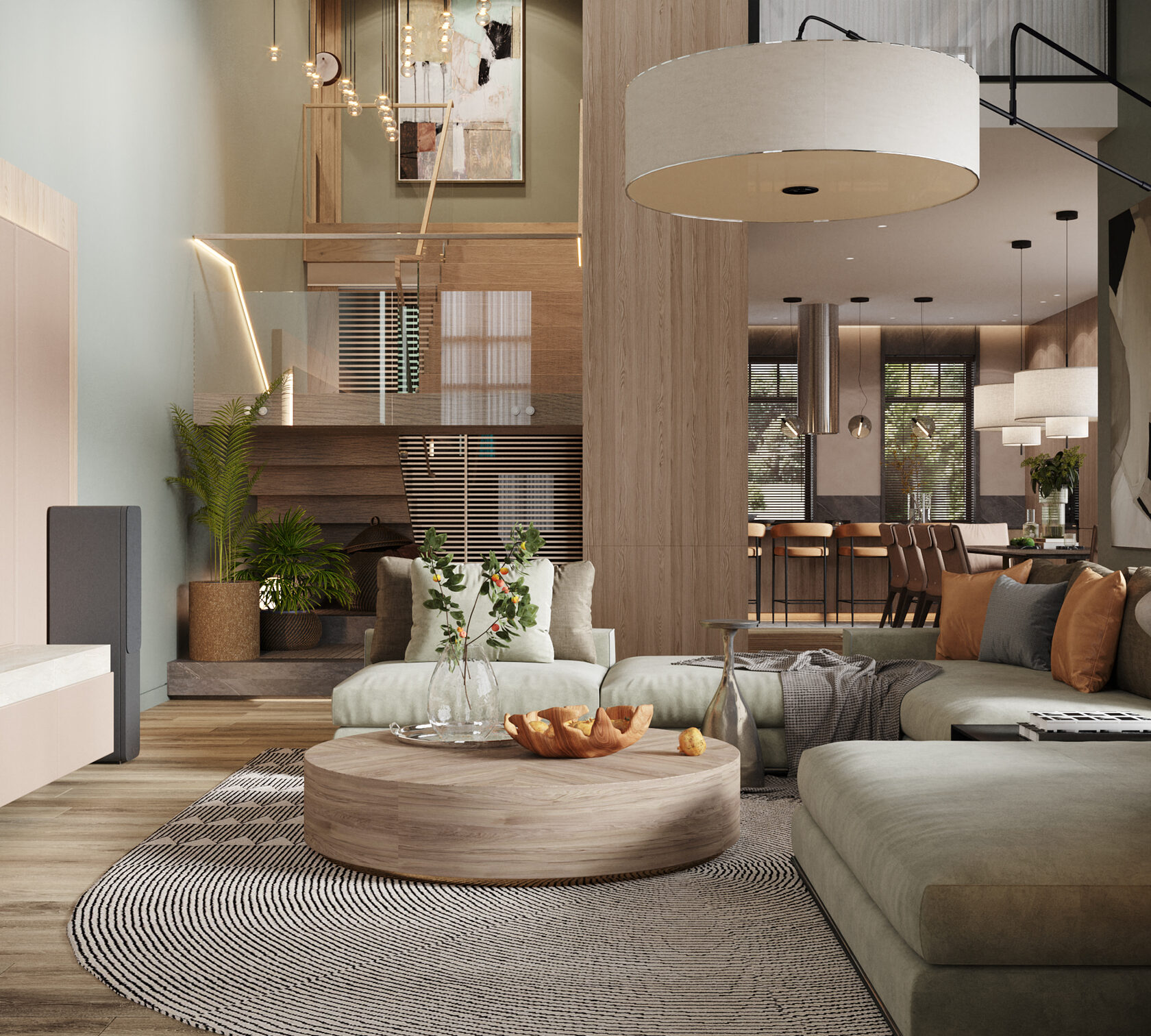 Дизайн интерьера гостиной загородного дома