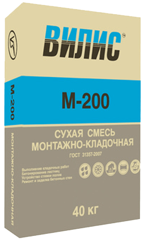 Монтажно-кладочная смесь Вилис с Mecelose M-200
