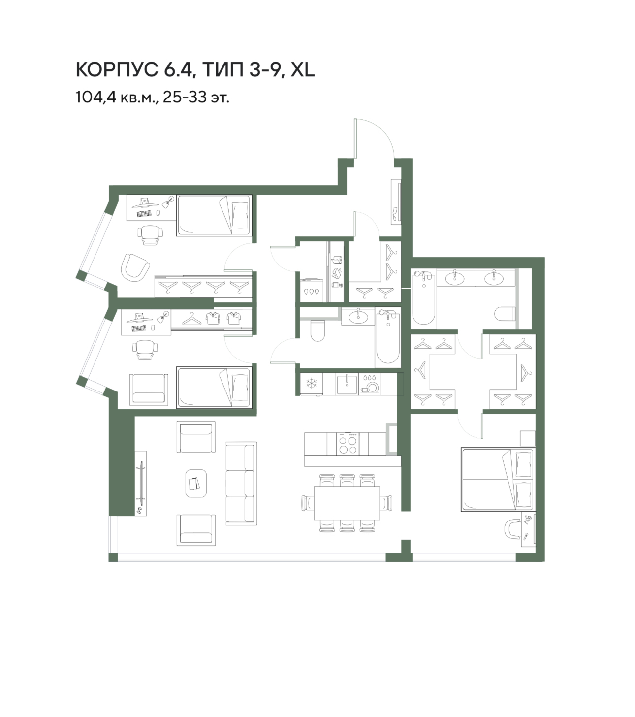 XL 104.4 м²