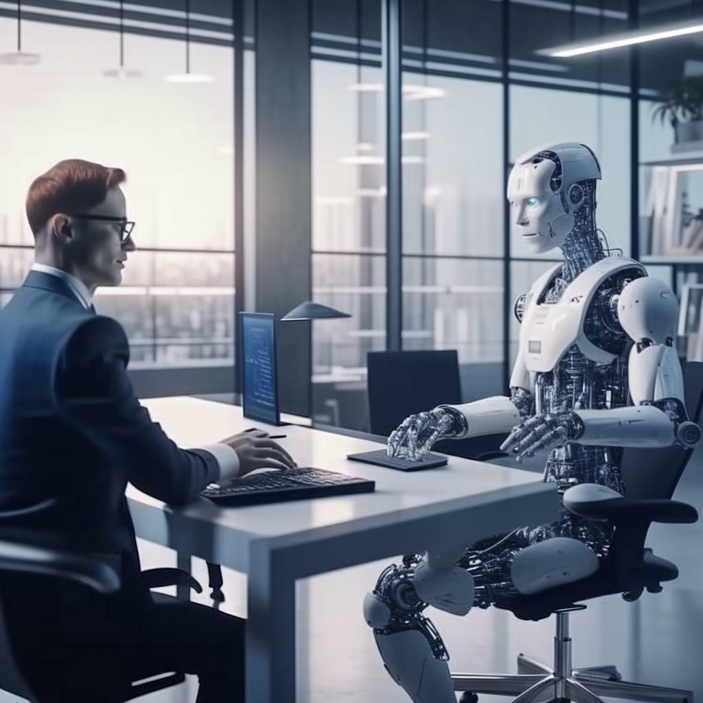 Собеседование между человеком и роботом