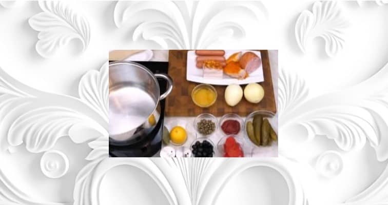 Приготовление солянки сборной мясной по классическому рецепту: шаг 1