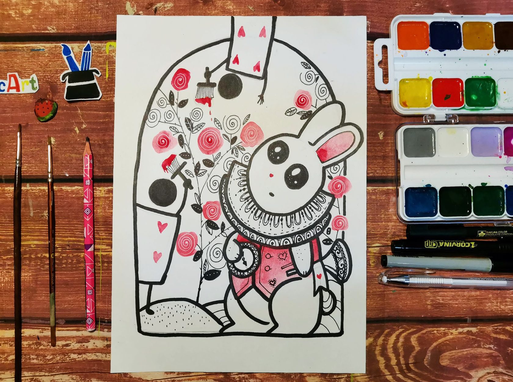 Алиса в стране чудес в технике зенарт - онлайн курс(9+).