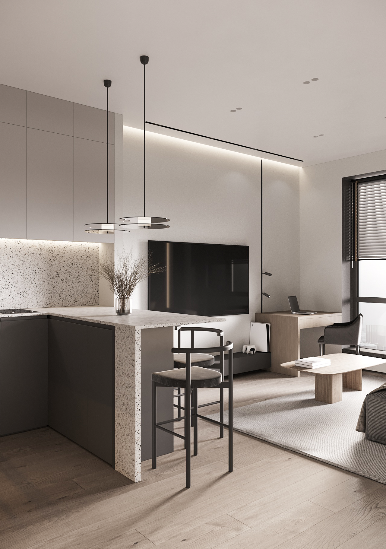 Жилой комплекс бизнес-класса "Wellton Towers". Дизайн-проект квартиры 40 кв.м. Студия дизайна интерьеров StartDesign.