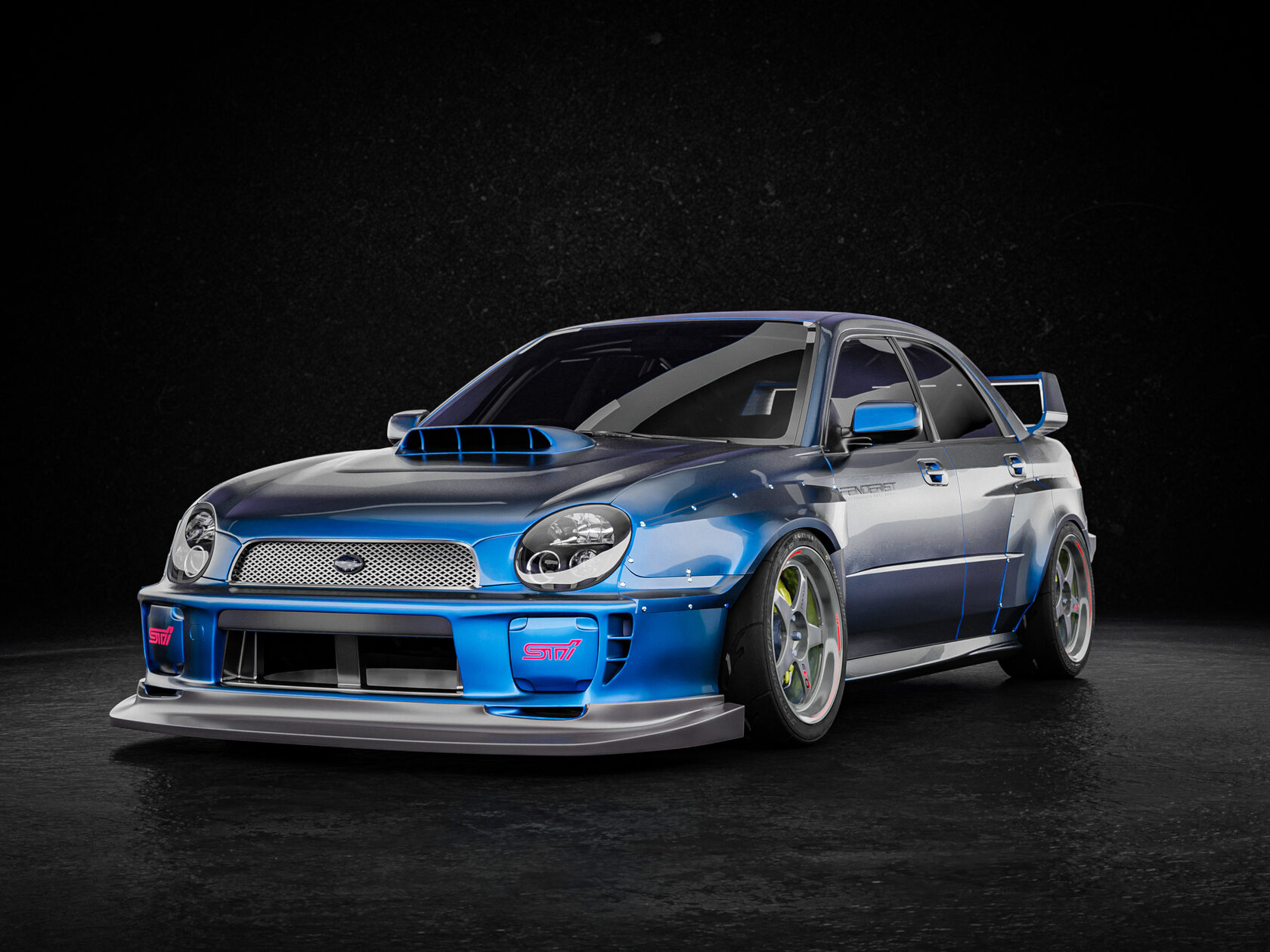 FENDERIST SPEC S Fender Flares Set / Wide Body Kit SUBARU IMPREZA WRX ...