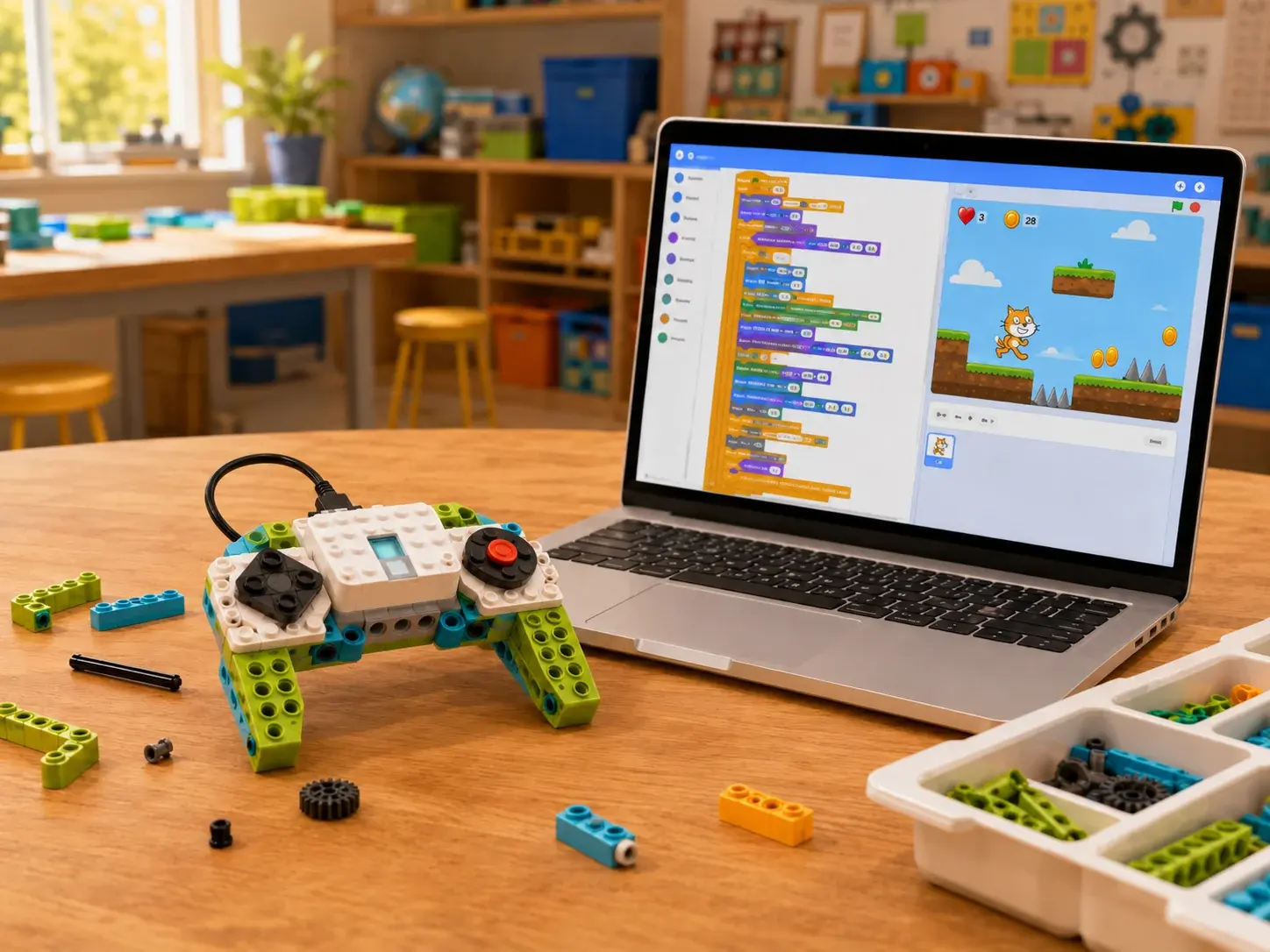Второй семестр курса Scratch: LEGO-джойстик и разработка собственной игры