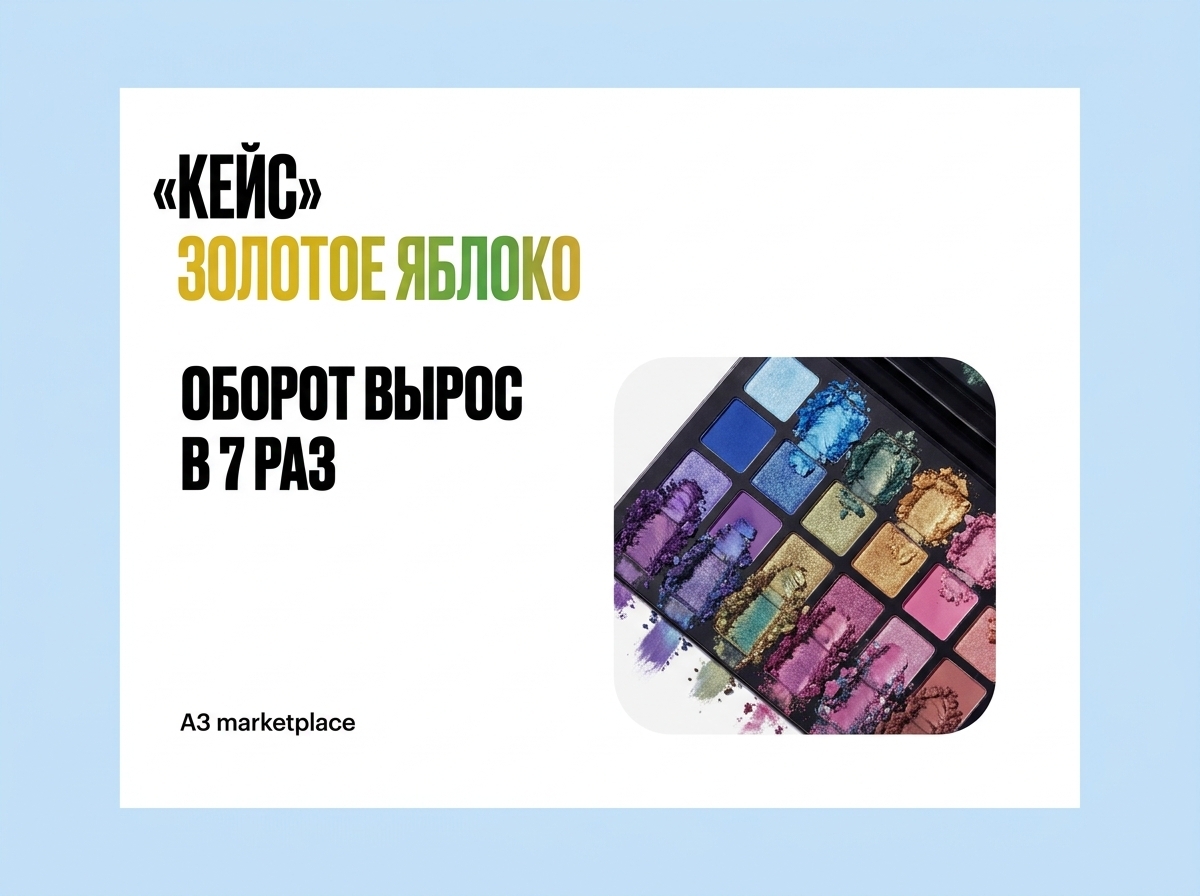 Кейс продвижения палеток и декоративной косметики на Золотом Яблоке