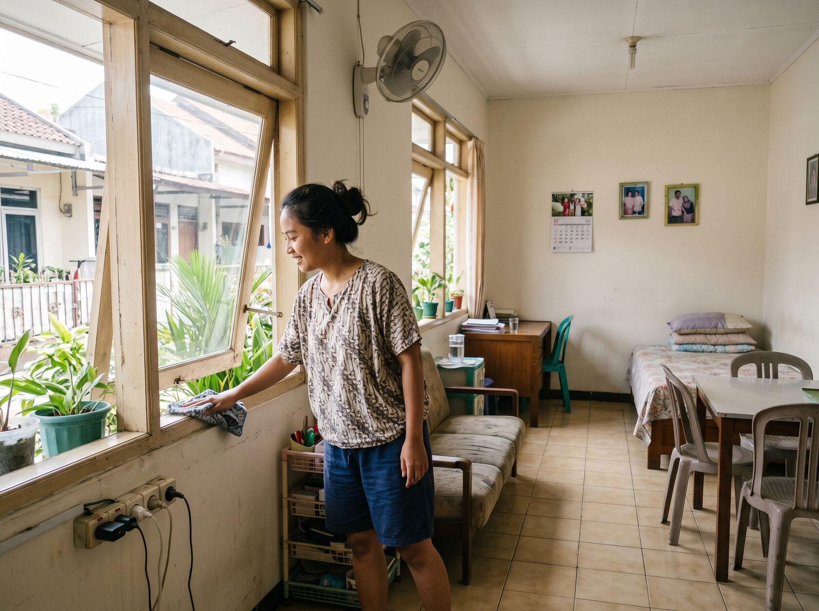 Rutinitas pagi 15 menit di rumah sederhana Indonesia