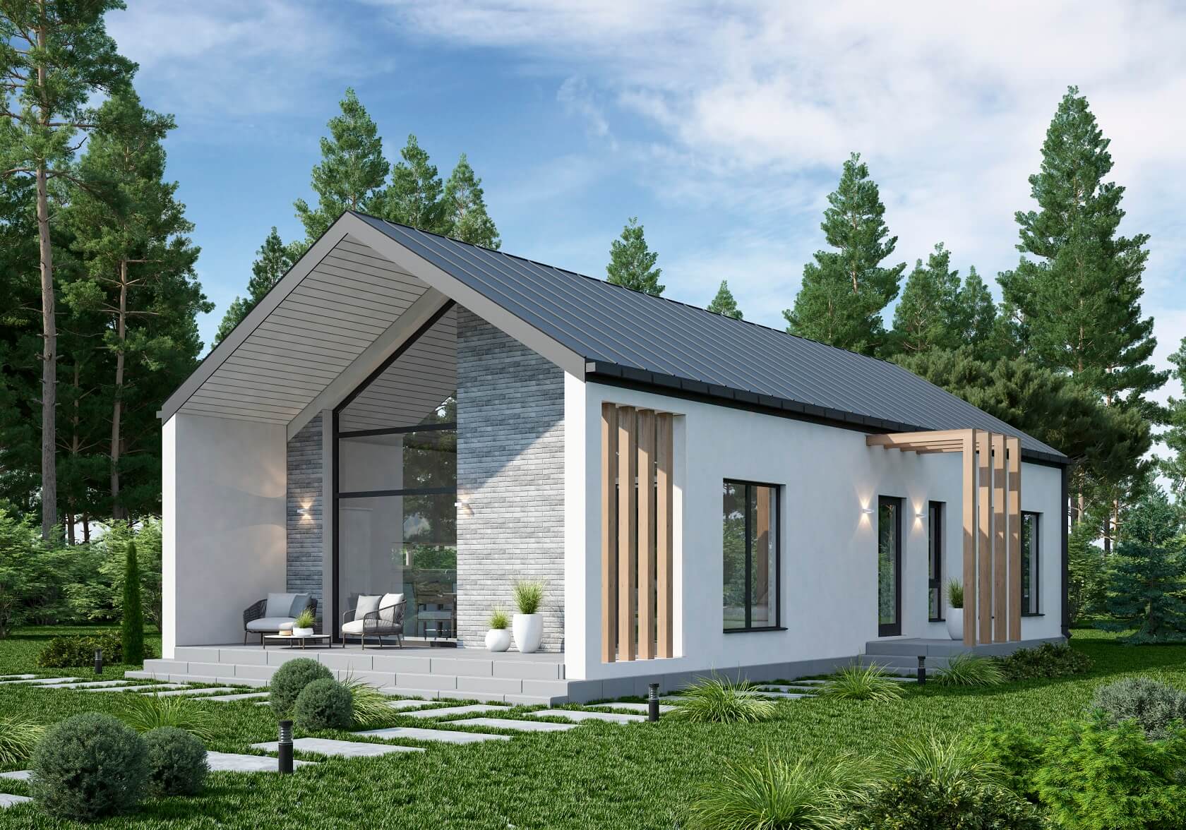 Быстровозводимые коттеджи из сэндвич панелей под ключ цена Строительство коттедж