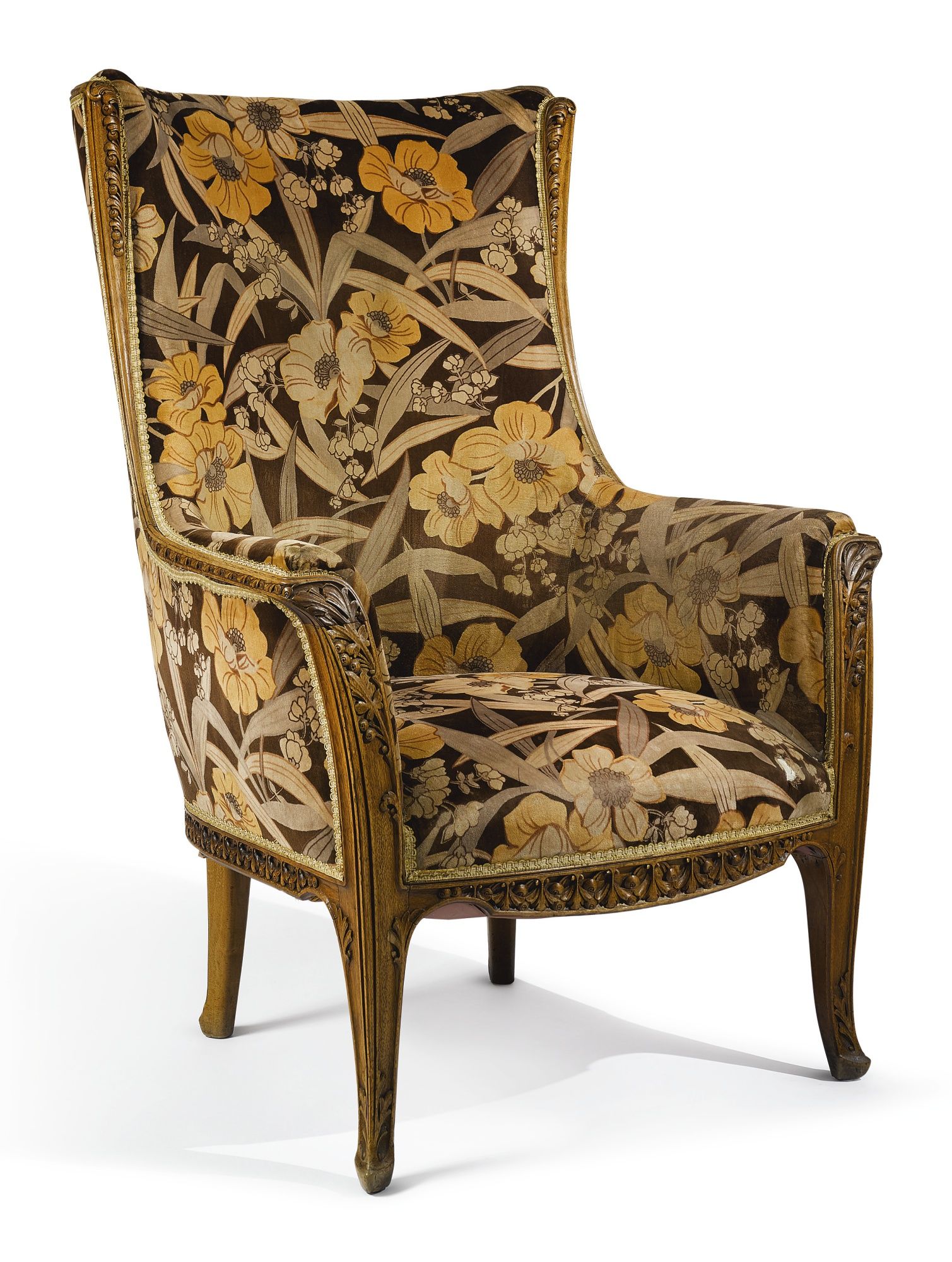 Луи Мажорель Кресло Обэпин орех с тканевой обивкой