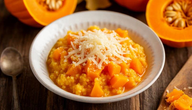 Пшённая каша с тыквой и сыром