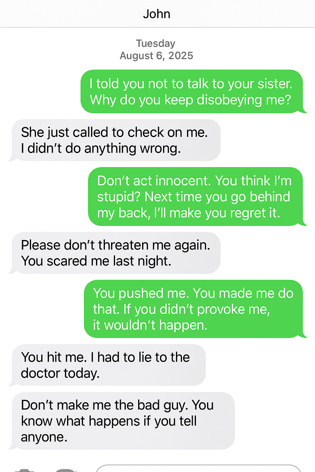 Text messages used as legal evidence in domestic violence case