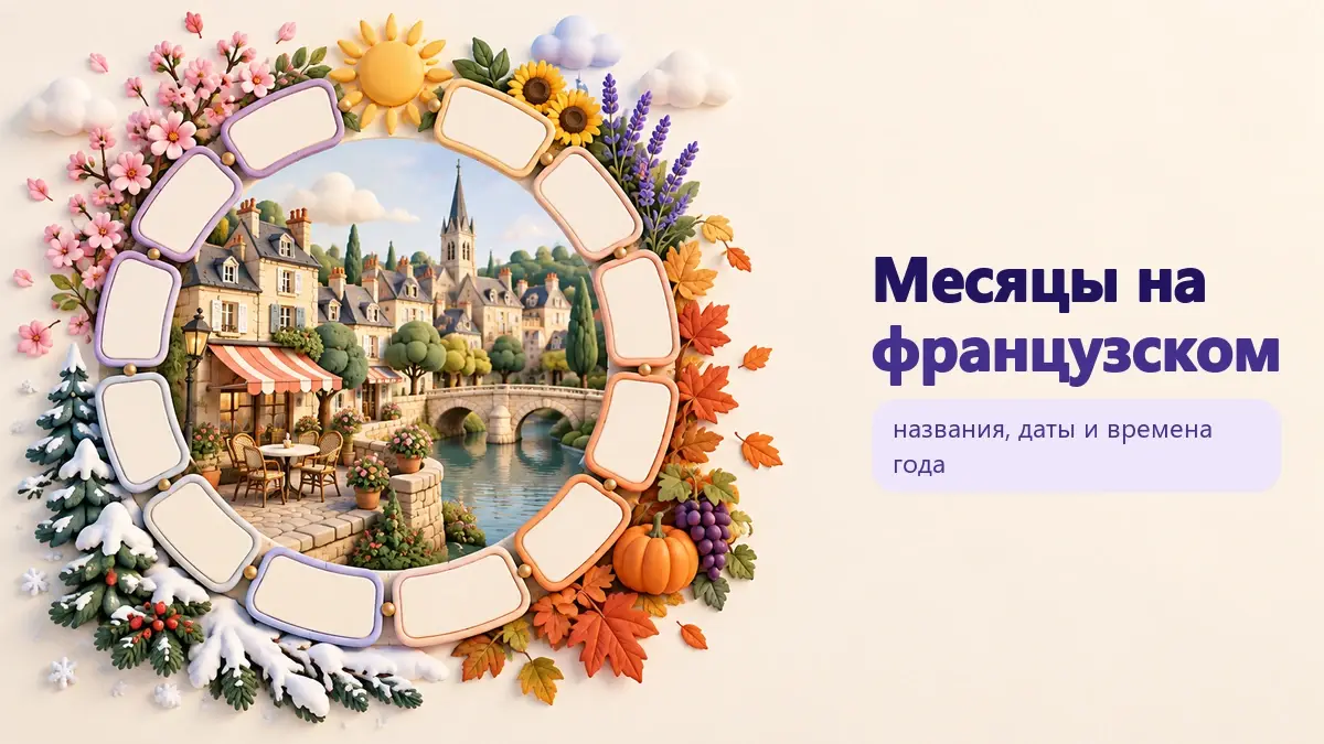 Обложка статьи «Месяцы на французском»: тематическая учебная композиция LaRou