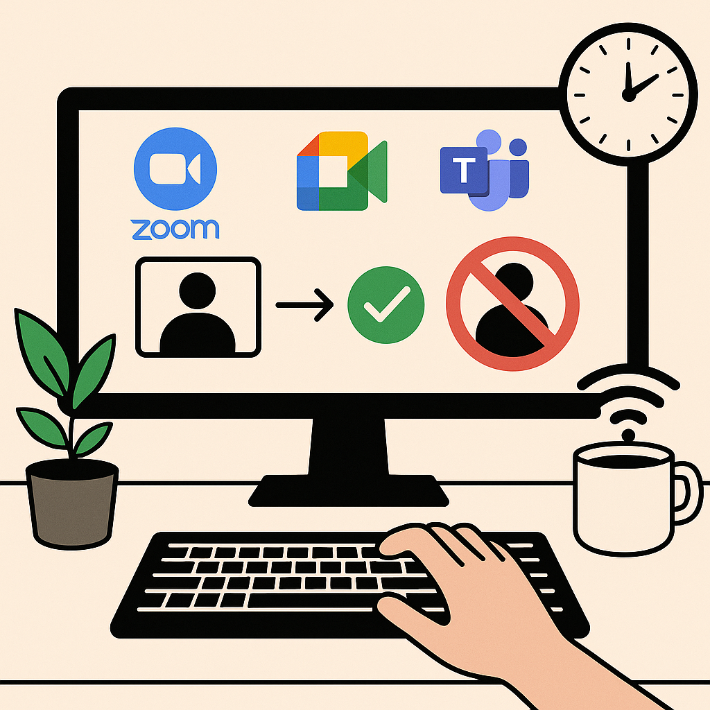 человек готовится к онлайн-собеседованию