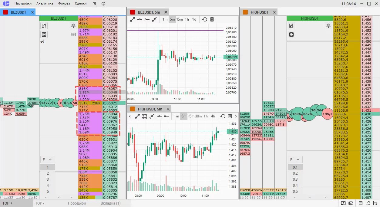 биржевой стакан CScalp