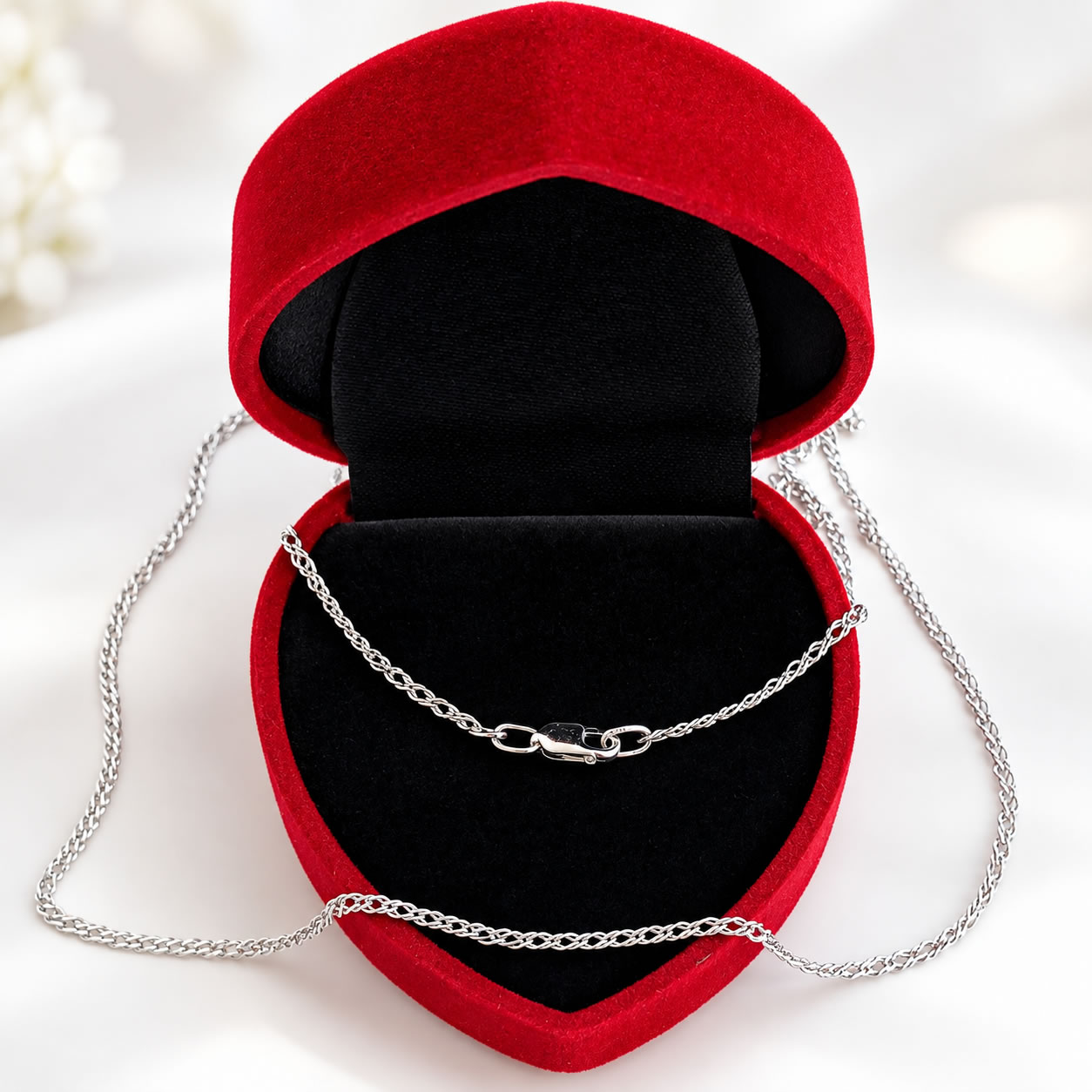 серебряная цепочка 45 см, двойной ромб