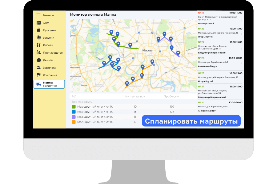 Планирование маршрутов на карте