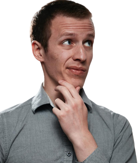 Задумчивый человек, которому нужна помощь с выбором