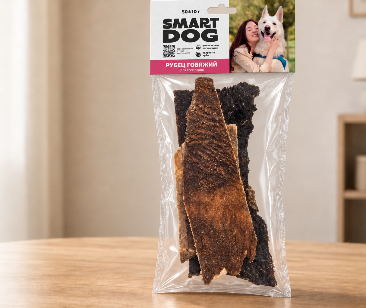 Лакомство Smart Dog — рубец говяжий сушеный