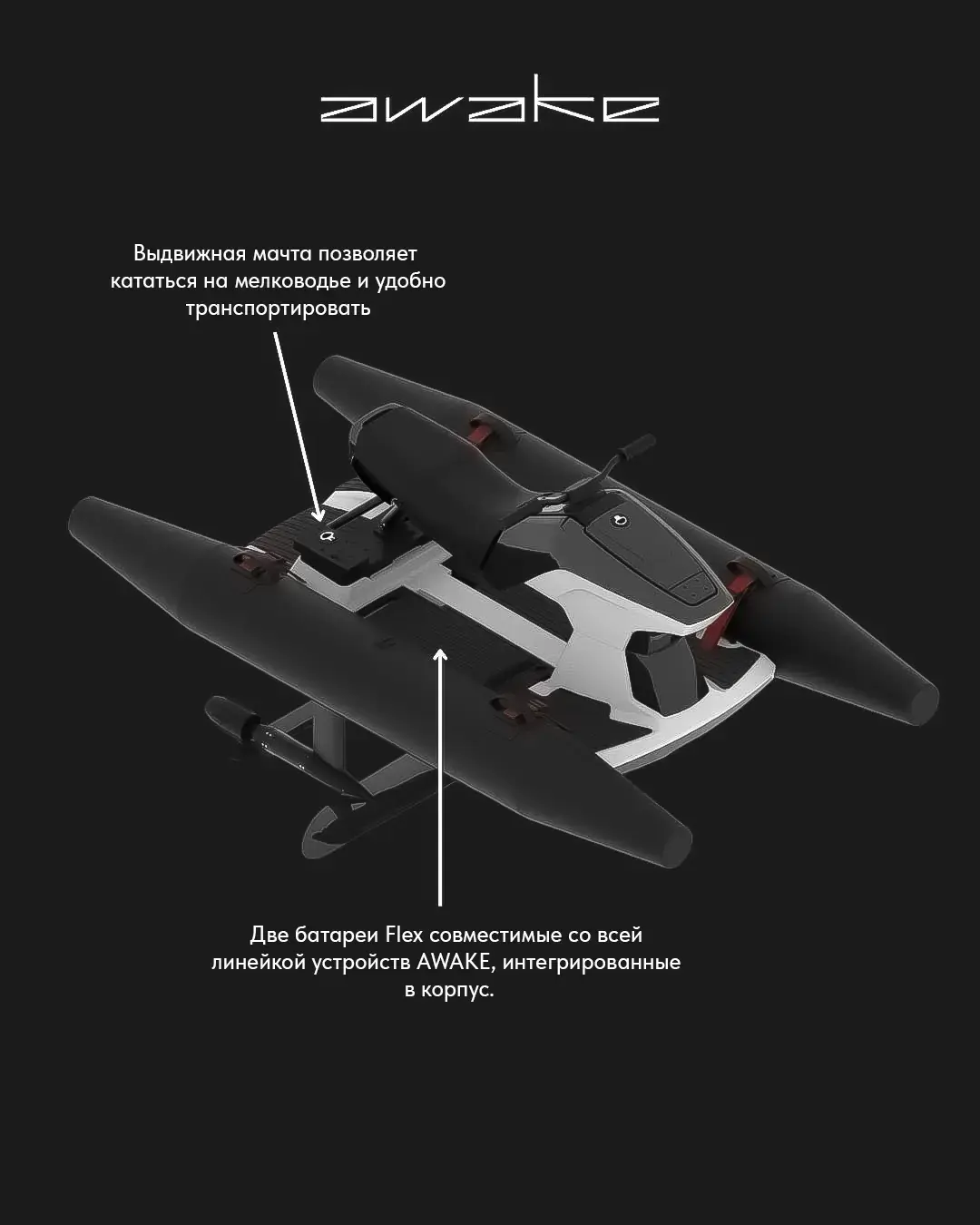 Выдвижная мачта и система батарей AWAKE NAVI