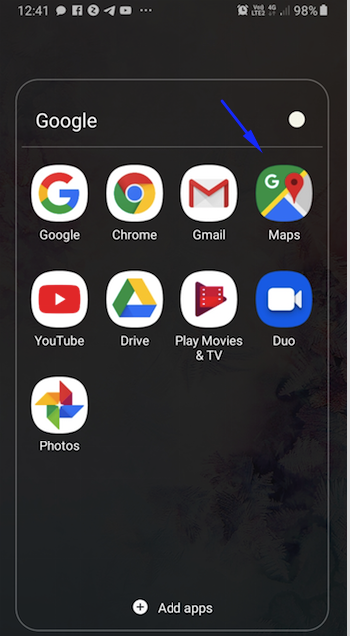 add app open the google maps