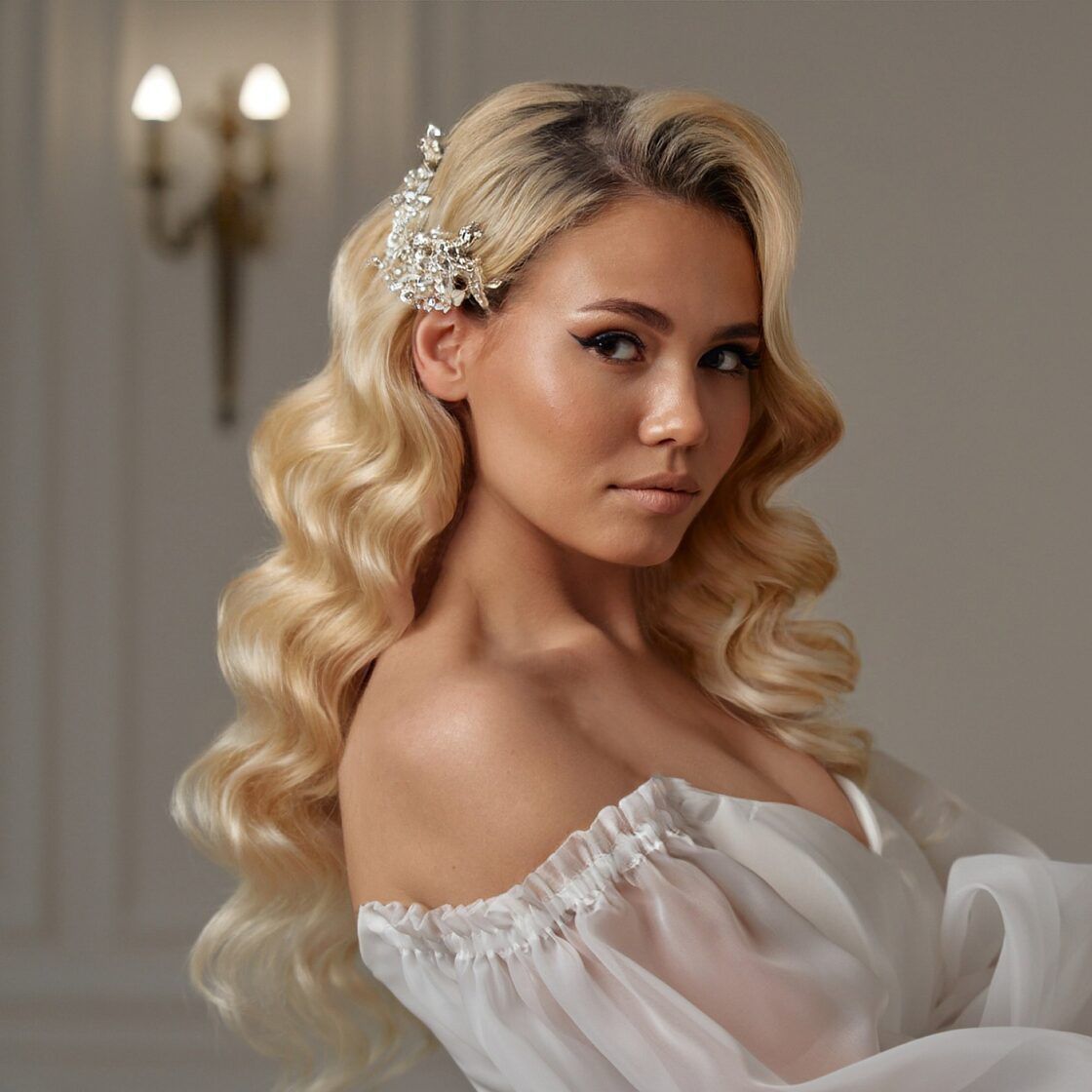 Hair prep and sectioning for Hollywood waves