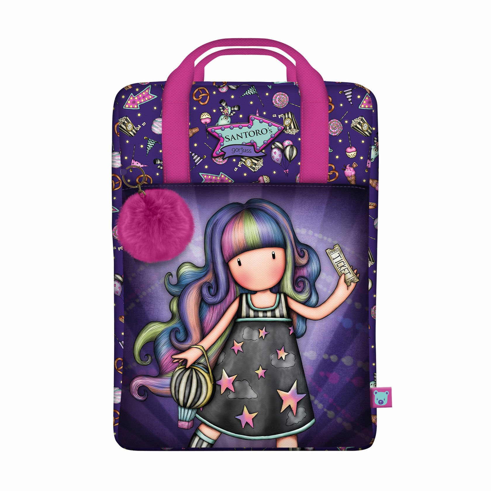 SANTORO Gorjuss Fairground Fireworks Backpack - 2 Zip, Adaptable To Trolley, Multicolored - View #4