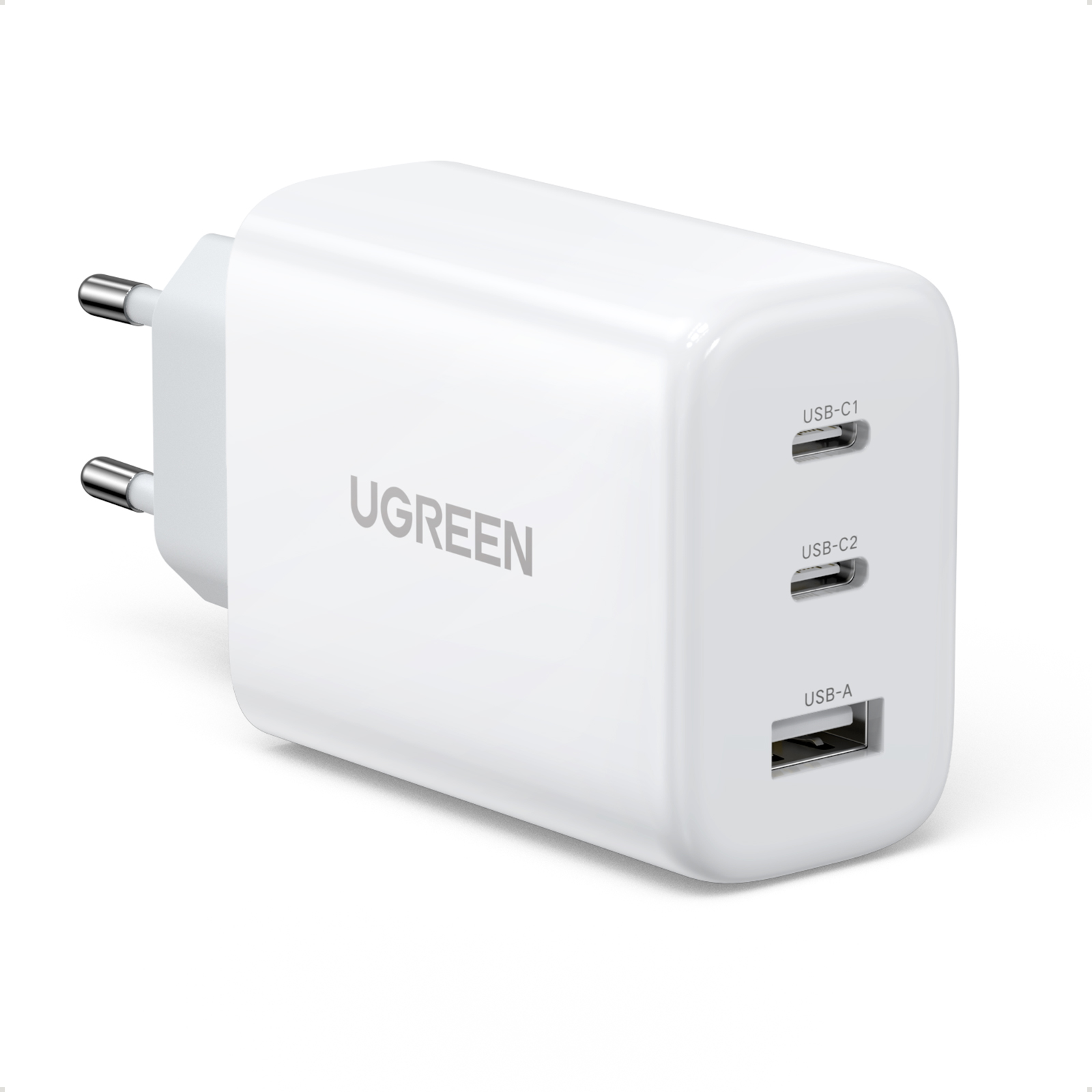 Сетевое зарядное устройство 65Вт UGREEN CD275 / 1xUSB-A, 2хUSB-C / Быстрая  зарядка PD 3.0 + QC 4.0+ / цвет белый (90496)