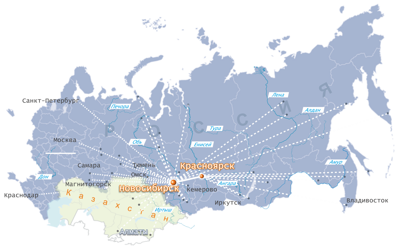 Карта географии компании