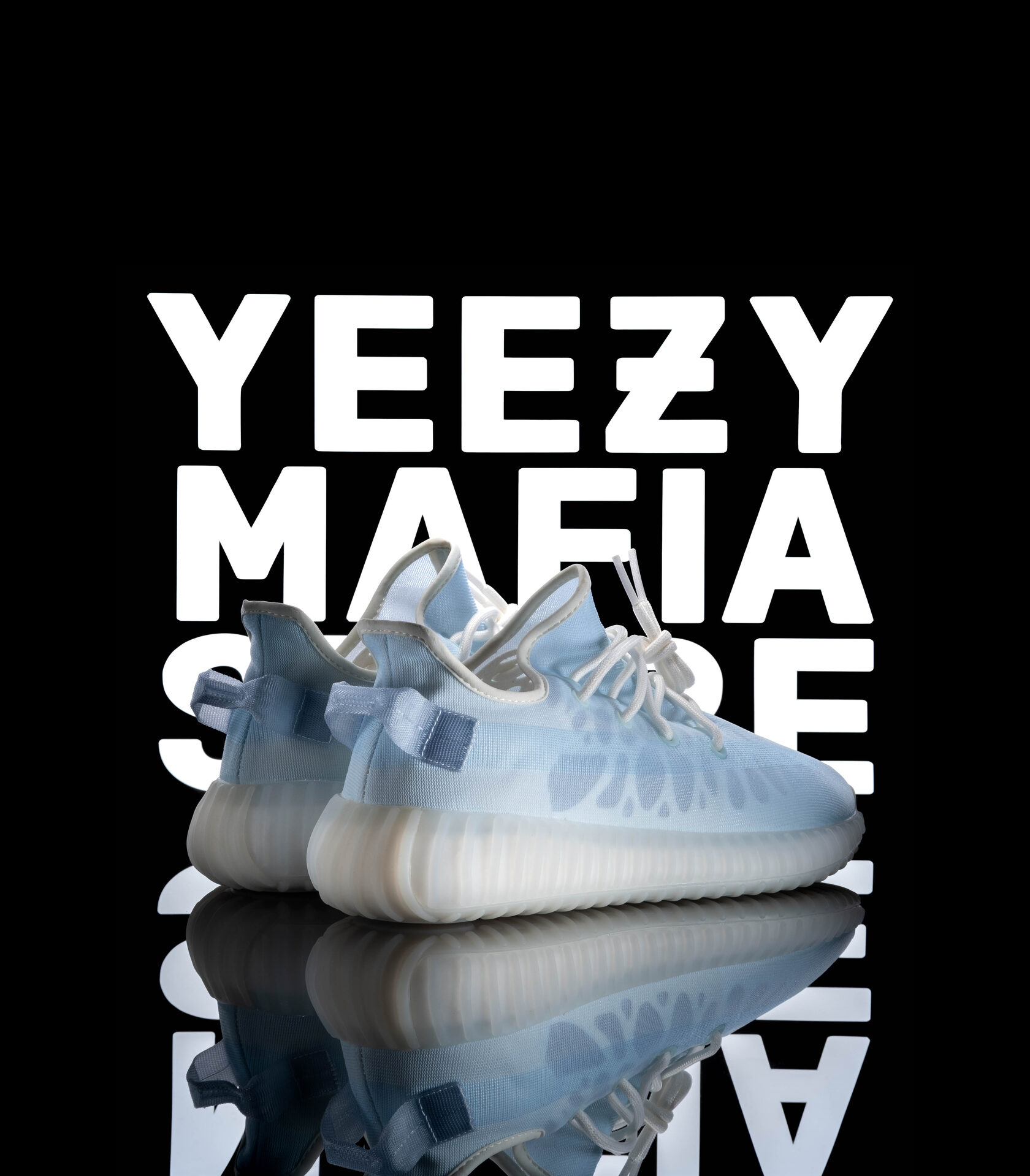 Yeezy white hot sale and blue