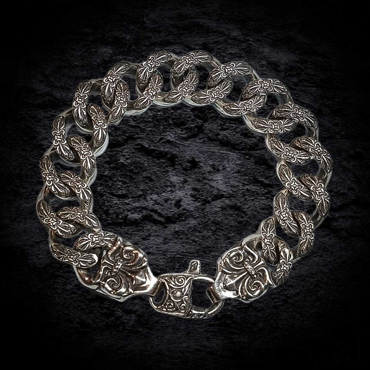 мужской массивный браслет, браслет из серебра мужской.