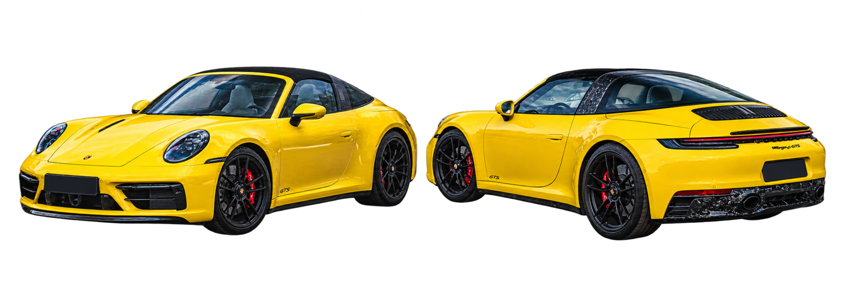 Porsche 911 Targa GTS 992: вид спереди в три четверти, без госномера