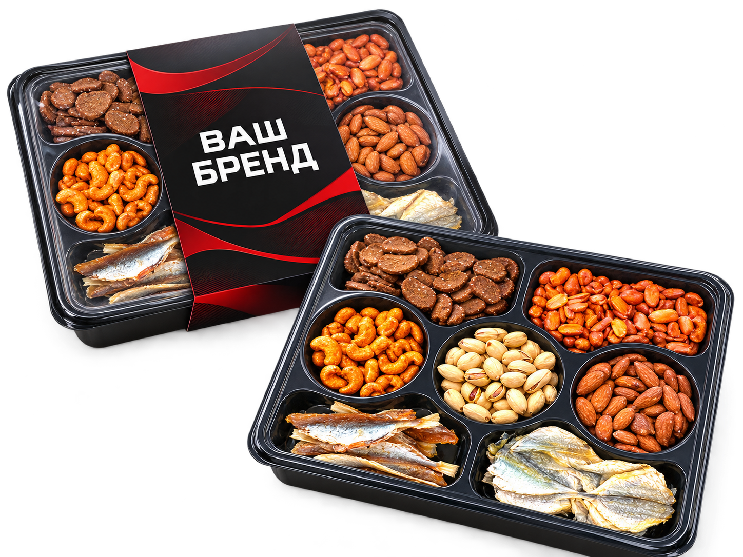 Мегасет: открытый набор со снеками и упаковка с вашим брендом