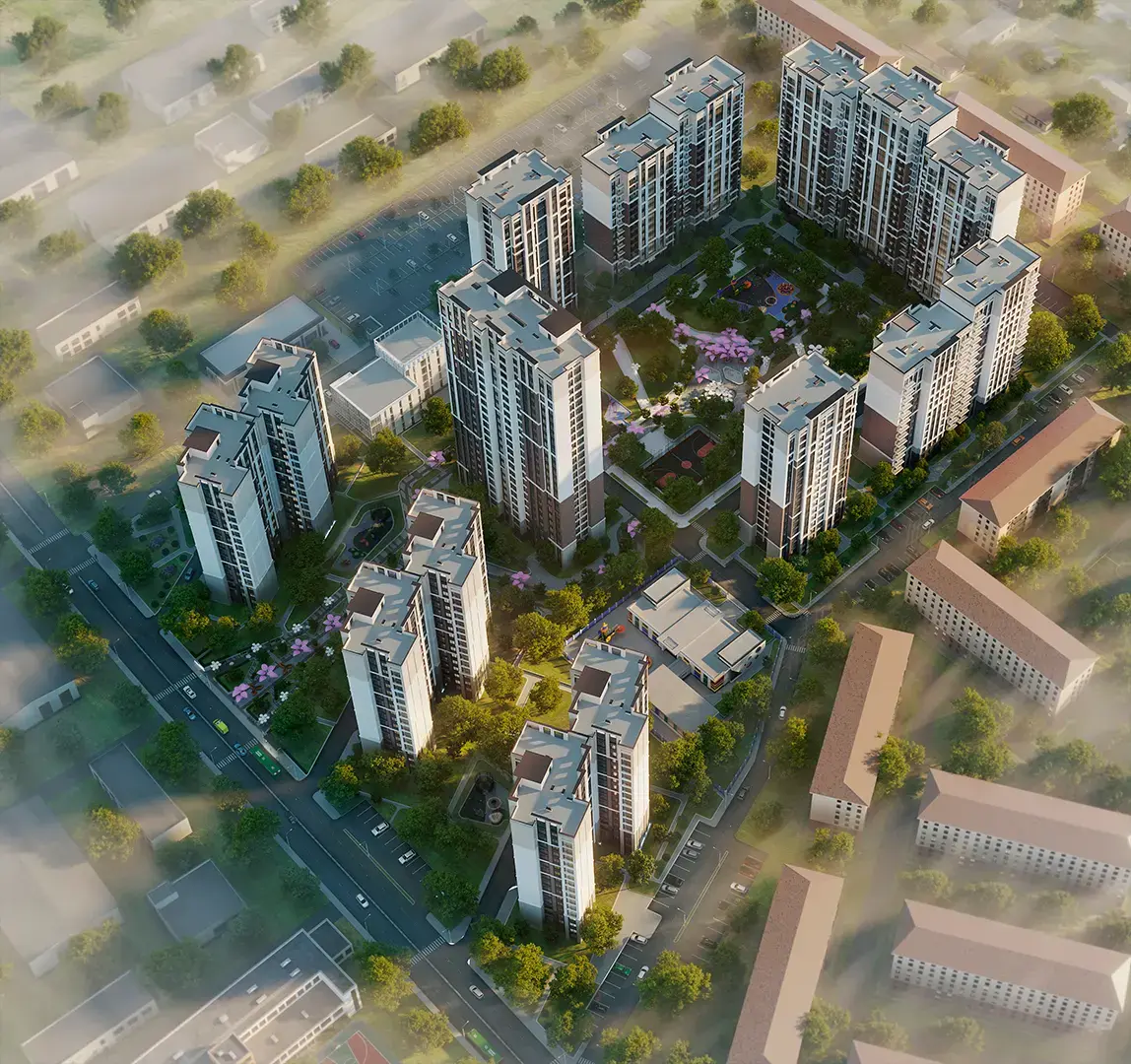 Farg‘ona City turar-joy majmuasi: yuqoridan ko‘rinish