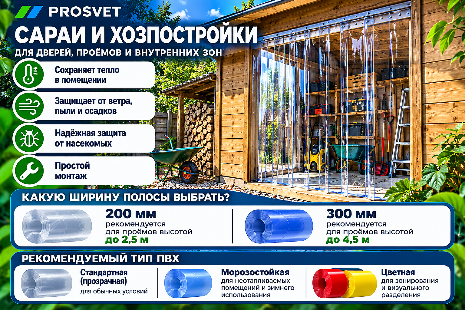 ПВХ-завесы для сараев и хозпостроек