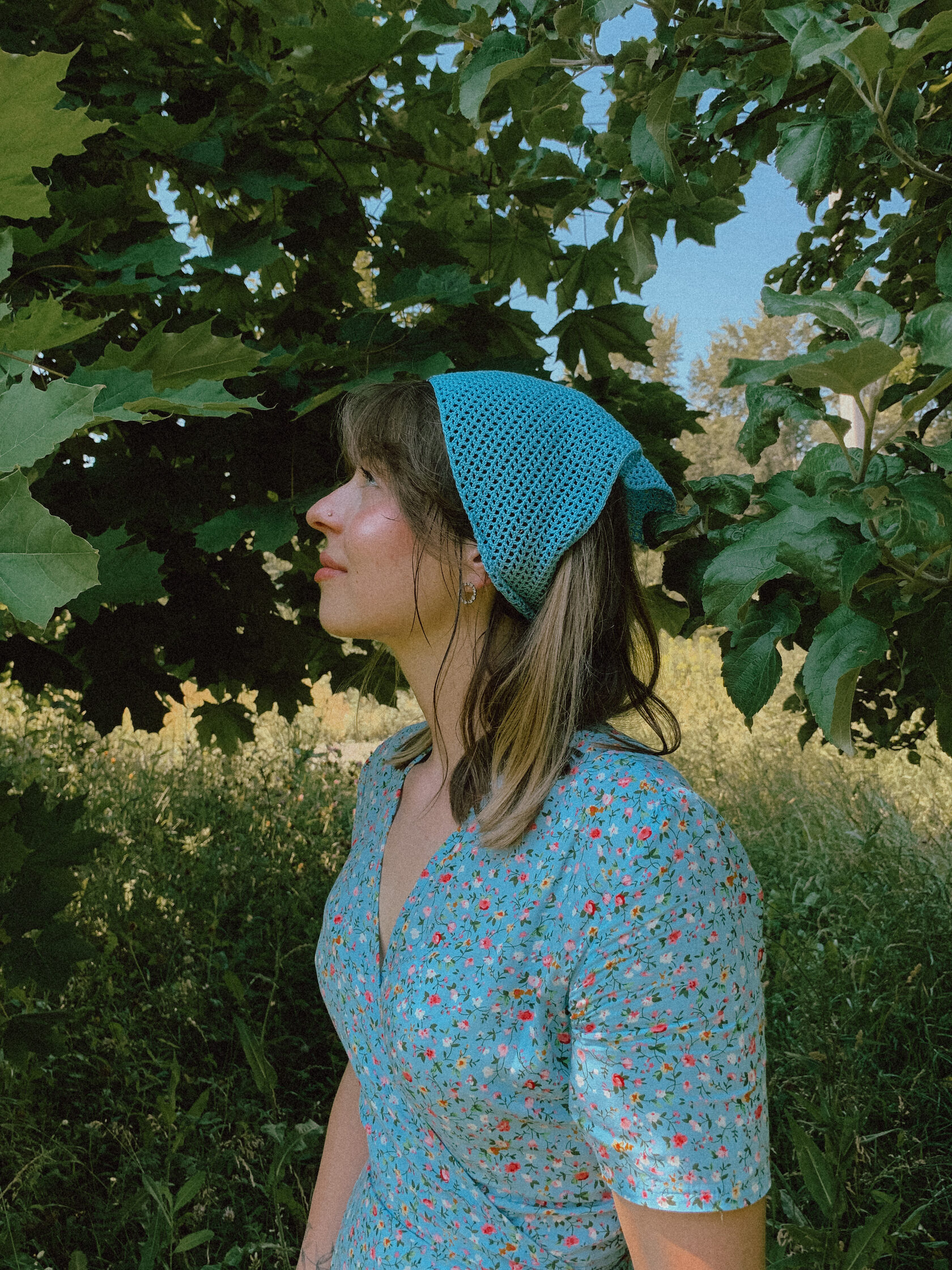 Голубая косынка для женщин