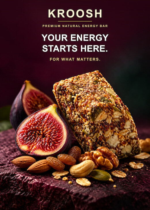 KROOSH premium natural energy bar with fig and nuts