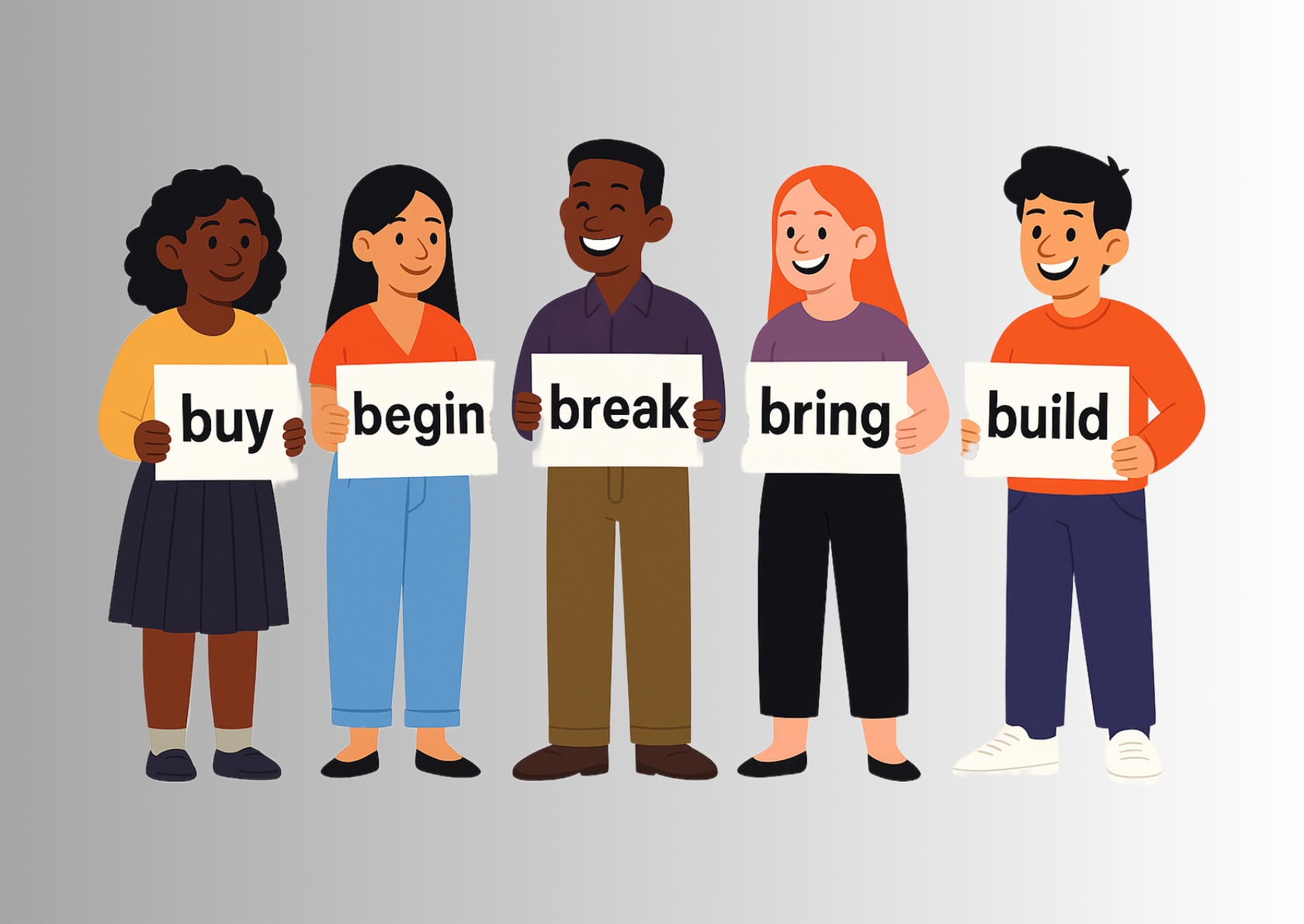 Интерактивный тренажёр неправильных глаголов на буквы A и B