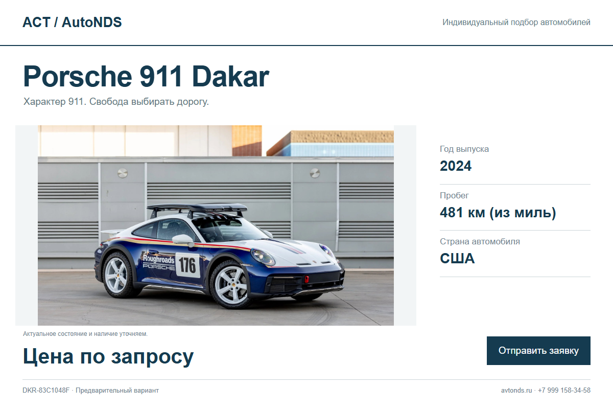 Porsche 911 Dakar DKR-83C1048F