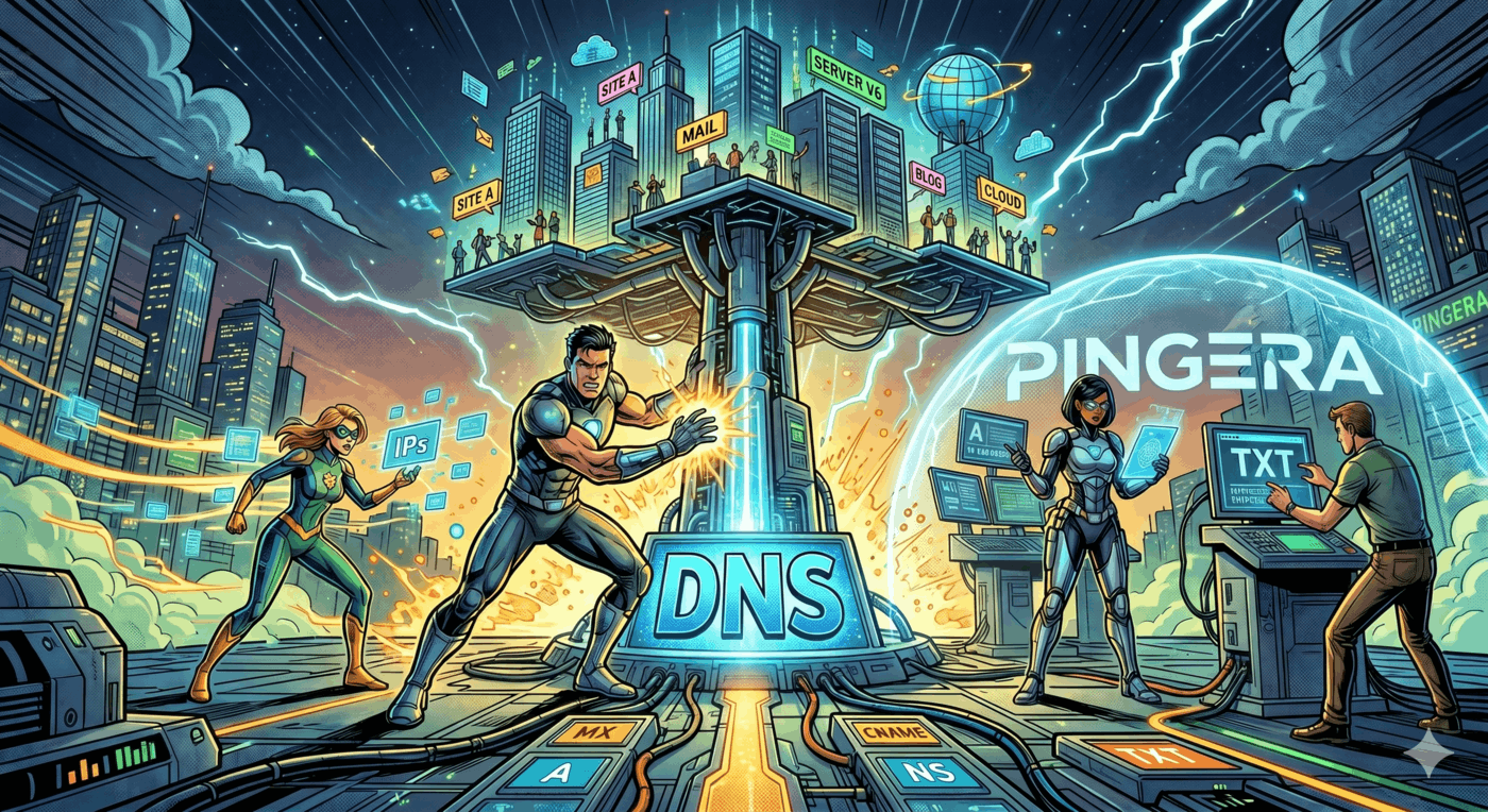 Pingera - Блог - Проверка DNS-записей домена