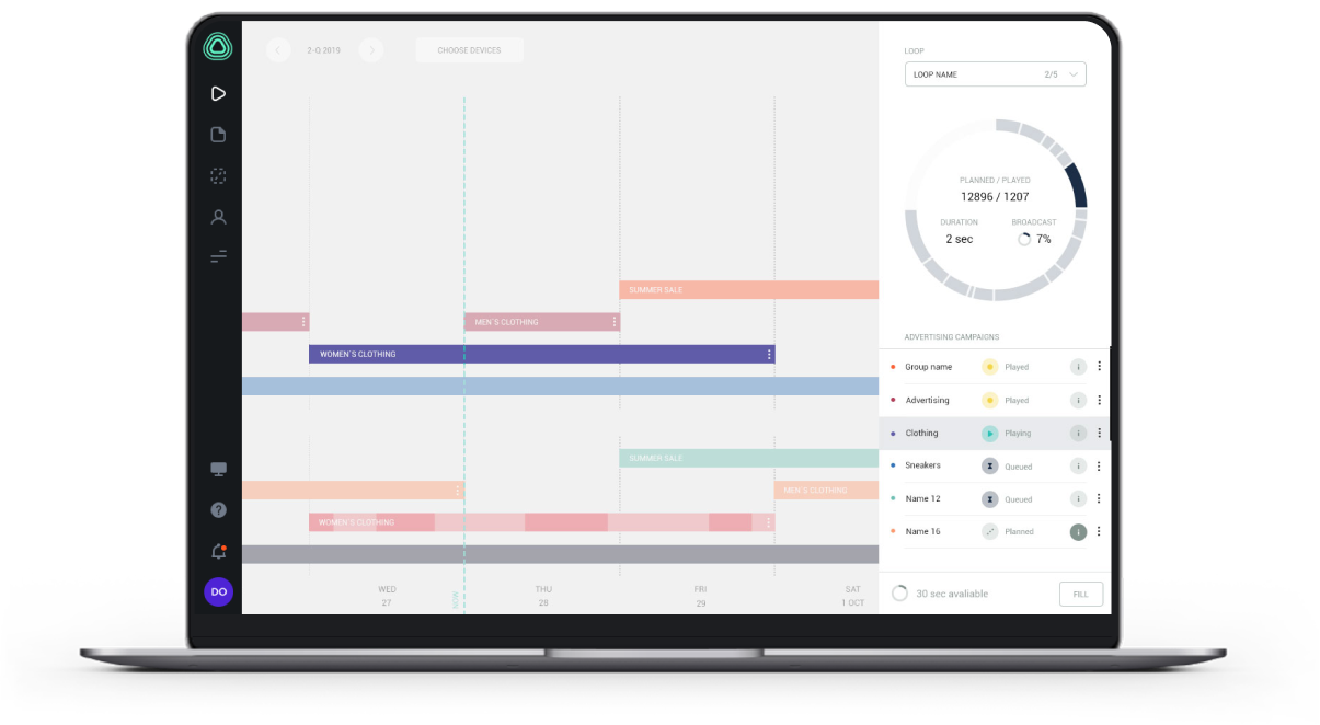систематизация размещений в медиа-плане digital signage