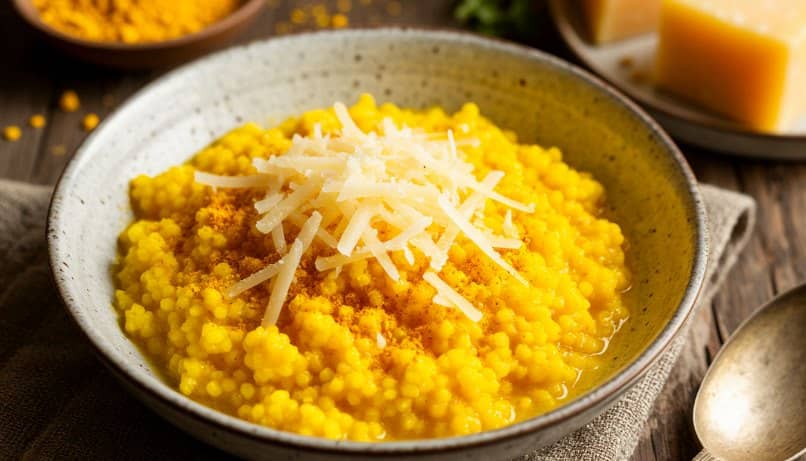 Пшённая каша с сыром и куркумой