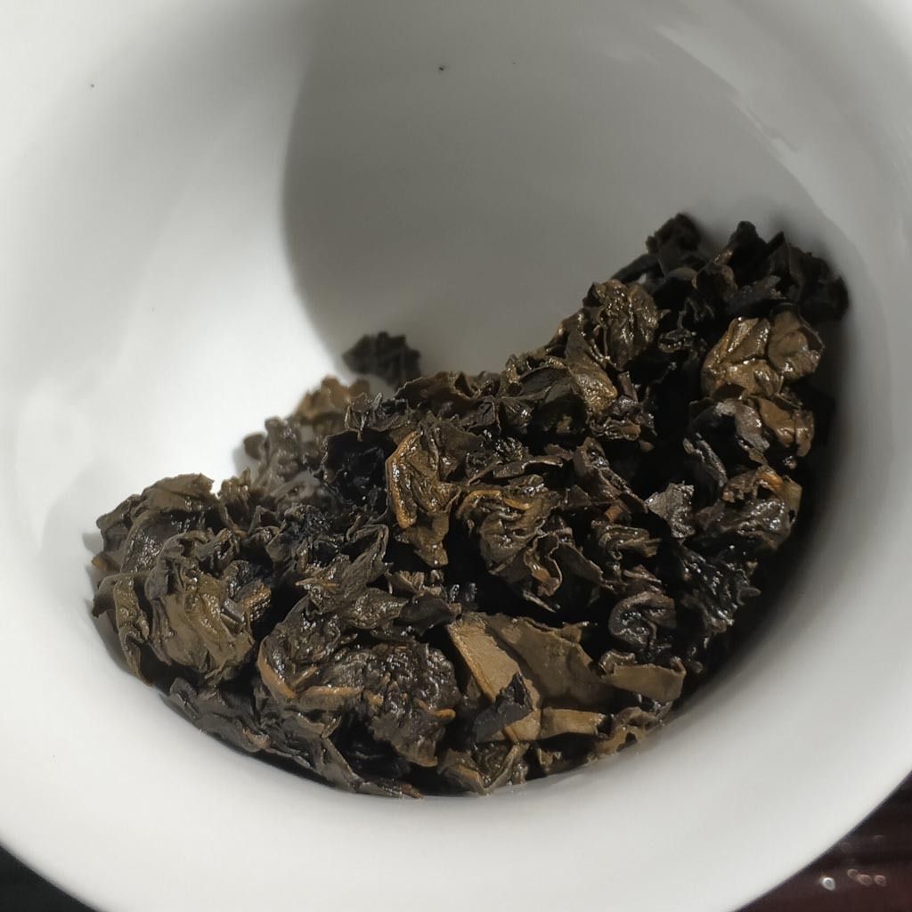Spent leaves of aged Tieguanyin