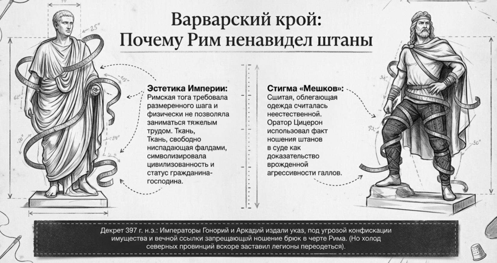 История брюк Древний Рим и варвары